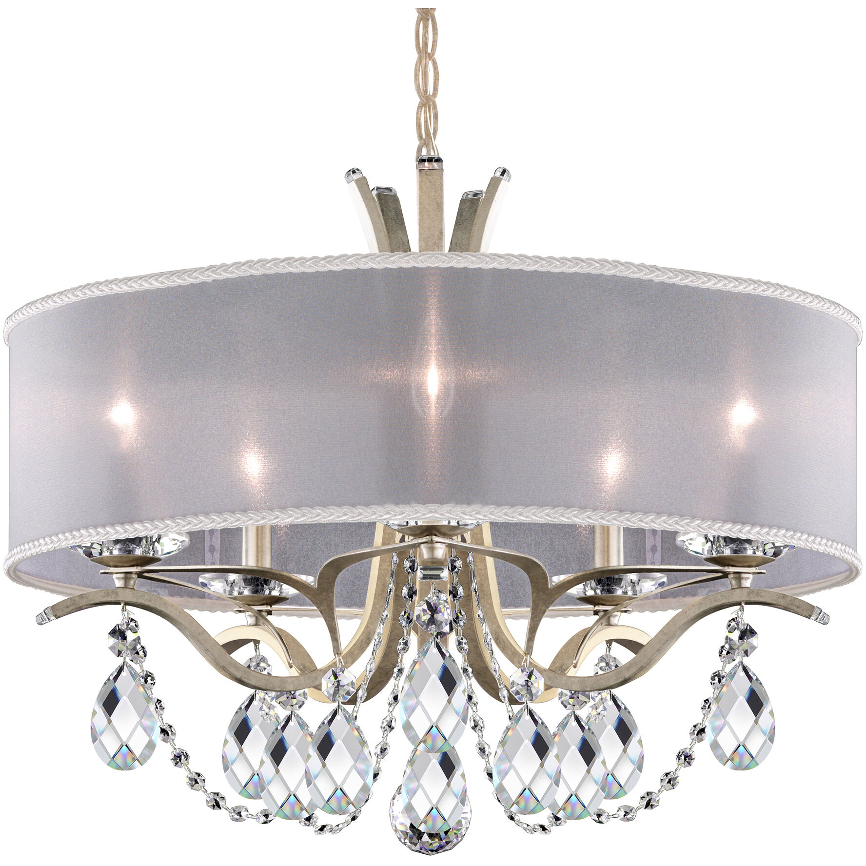 Vesca 5 Light Antique Silver Chandelier Ceiling Light in Radiance
