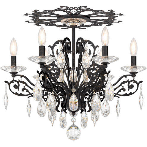 Filigrae 6 Light Antique Silver Flush Mount Ceiling Light in Filigrae Spectra