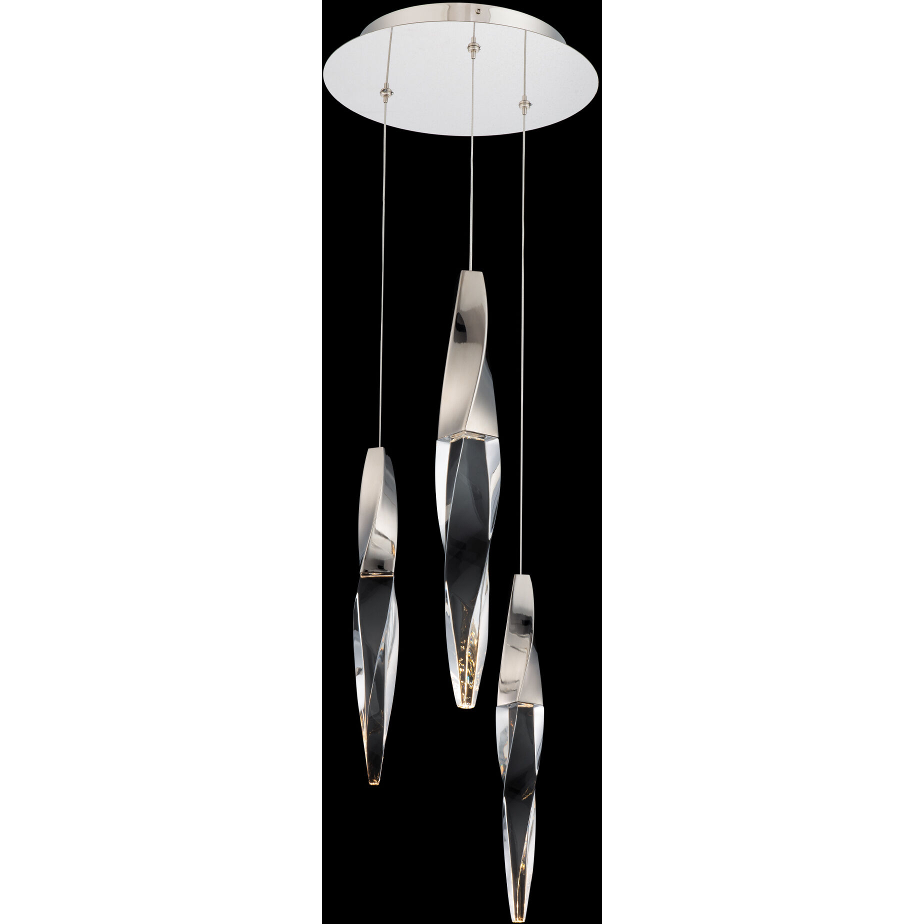 Kindjal LED 11.75 inch Polished Nickel Multi-Light Pendant Ceiling Light, Beyond