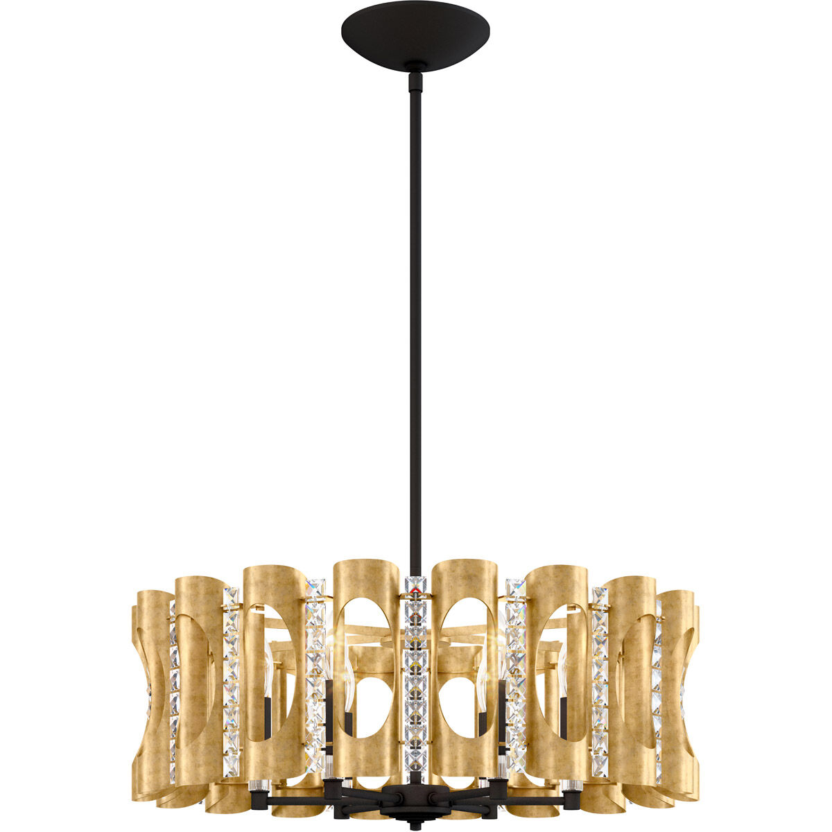 Twilight 6 Light Heirloom Gold Pendant Ceiling Light, Adjustable Height