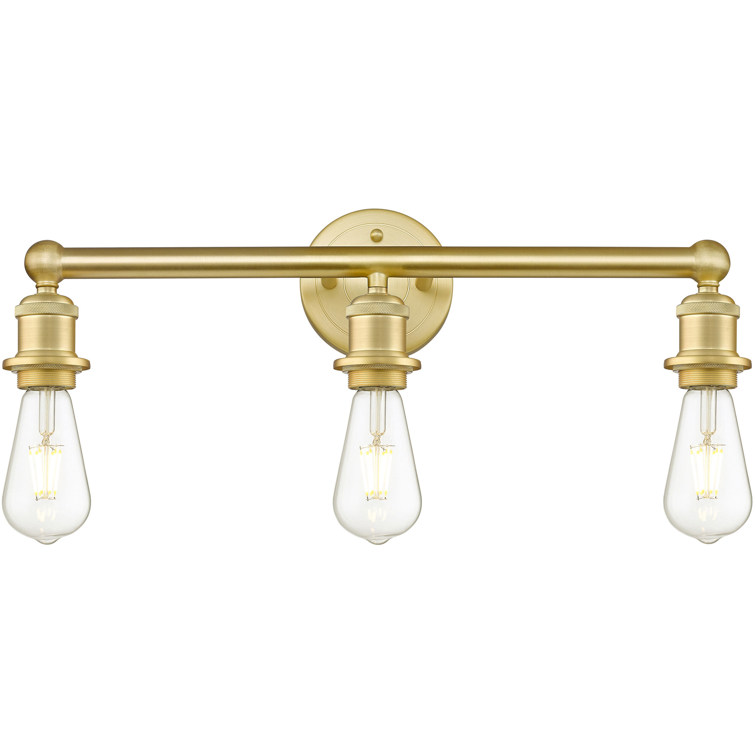 Edison 3 Light 18 inch Satin Gold Bath Vanity Light Wall Light