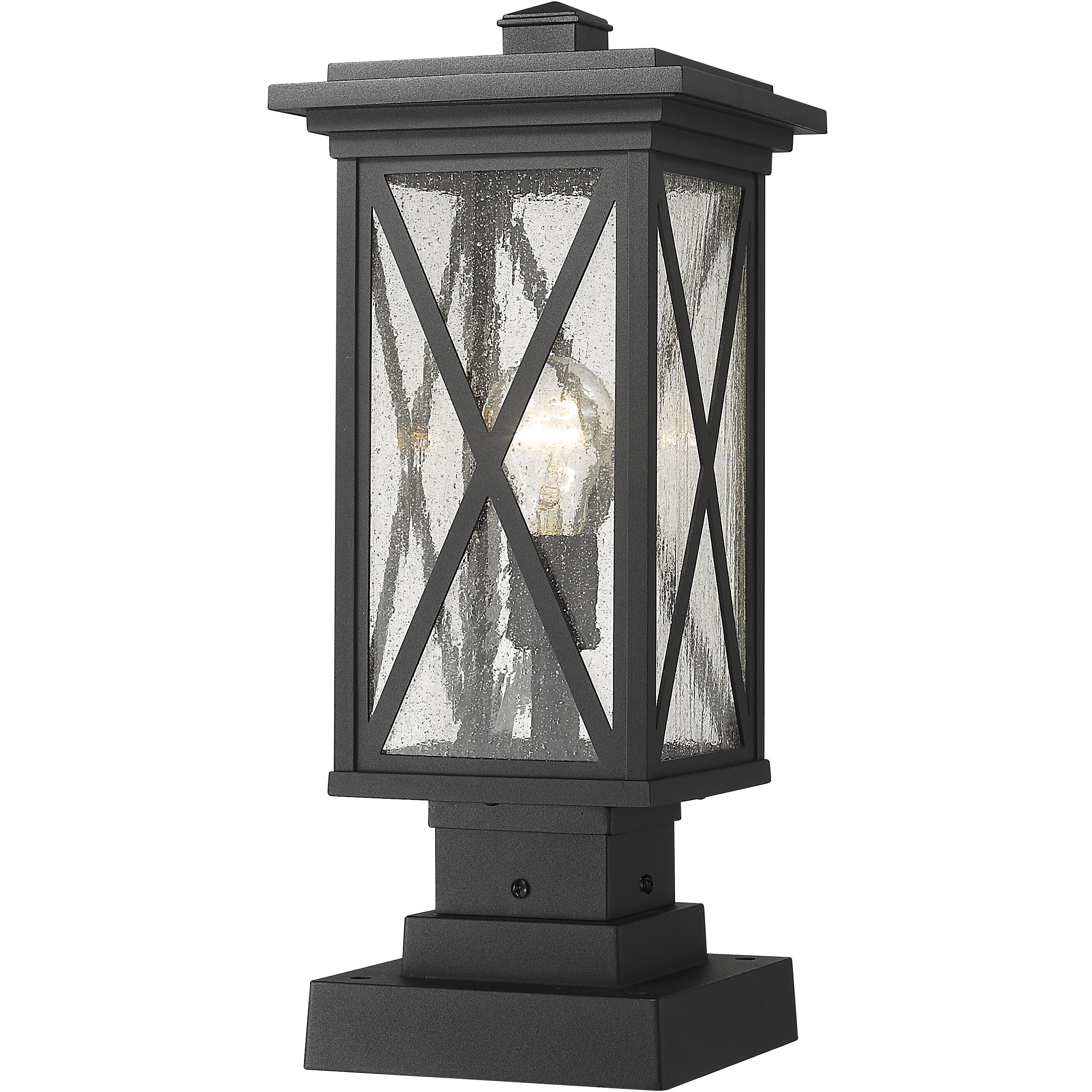 Brookside 1 Light 18.25 inch Black Outdoor Pier Mounted Fixture