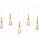 Beyond Hibiscus LED 5.5 inch Aged Brass Multi-Light Pendant Ceiling Light, Linear Canopy