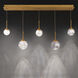 Beyond Quest LED 5.5 inch Aged Brass Multi-Light Pendant Ceiling Light, Linear Canopy
