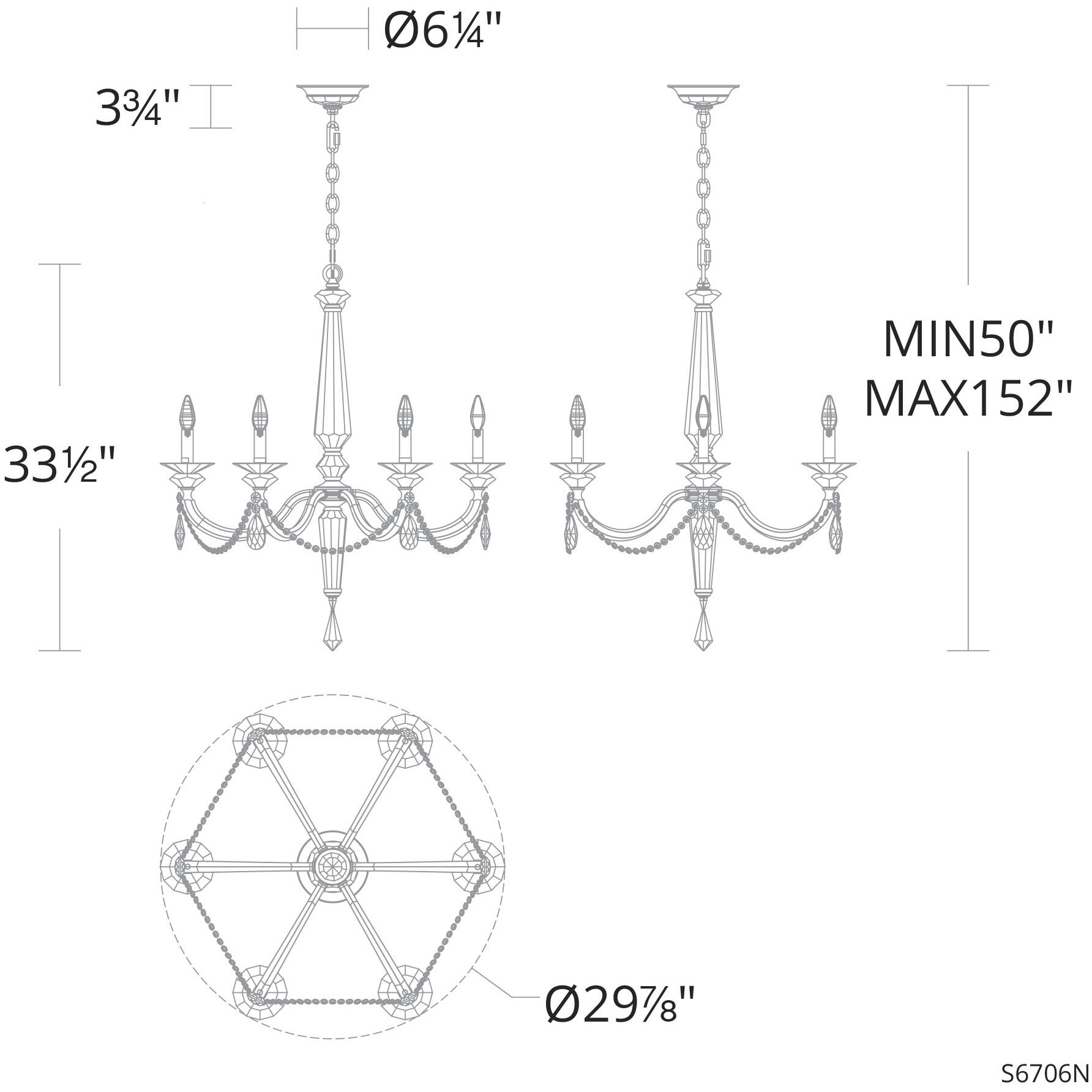 Verona 6 Light 29.9 inch Antique Silver Chandelier Ceiling Light, Schonbek Signature