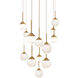 Beyond Quest LED 20 inch Aged Brass Multi-Light Pendant Ceiling Light, Square Canopy