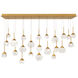 Beyond Quest LED 12 inch Aged Brass Multi-Light Pendant Ceiling Light, Linear Canopy