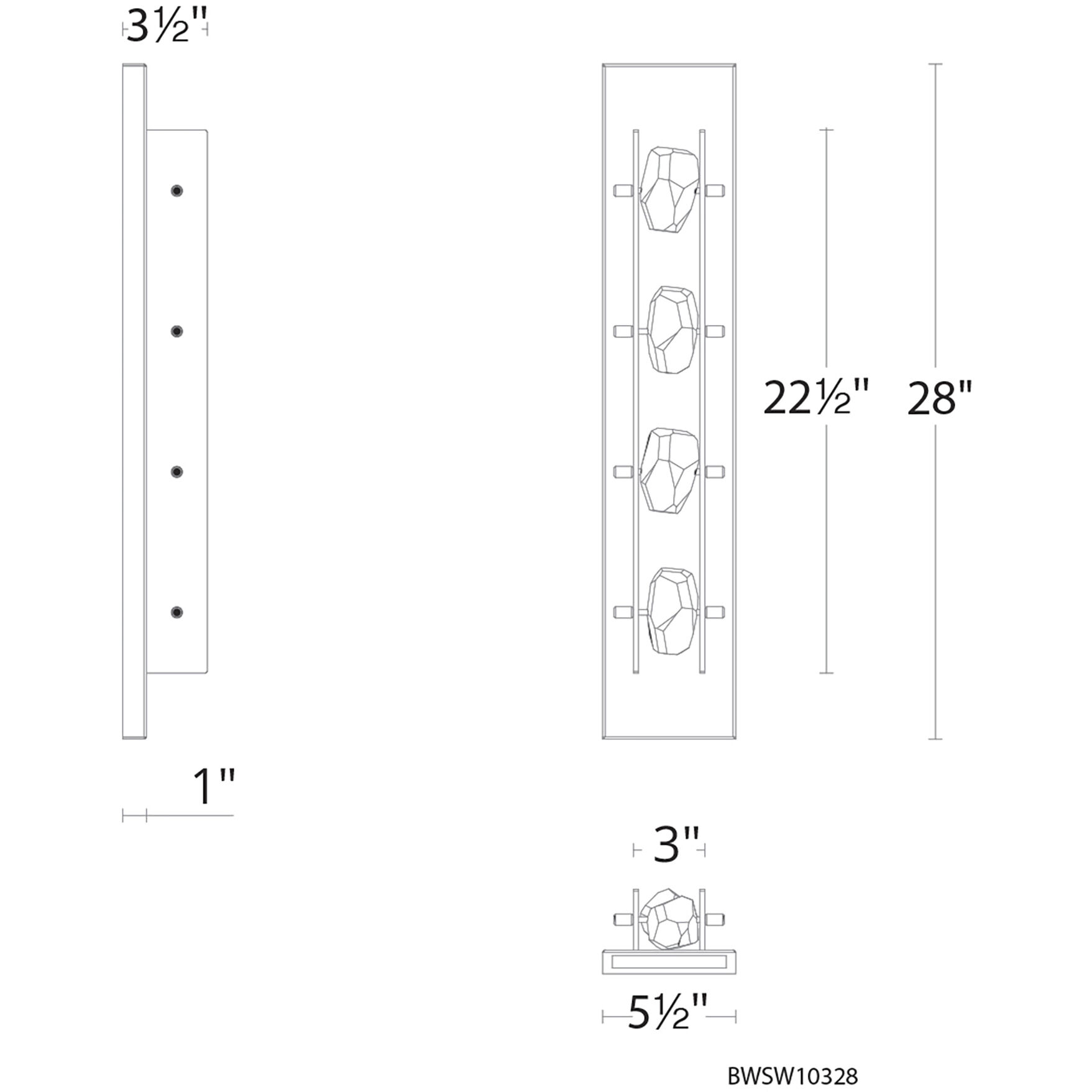 Strata LED 28 inch Black Outdoor Wall Light, Beyond
