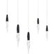 Beyond Kindjal LED 5.5 inch Black Multi-Light Pendant Ceiling Light, Linear Canopy