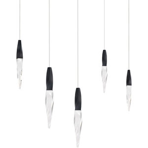 Beyond Kindjal LED 5.5 inch Black Multi-Light Pendant Ceiling Light, Linear Canopy