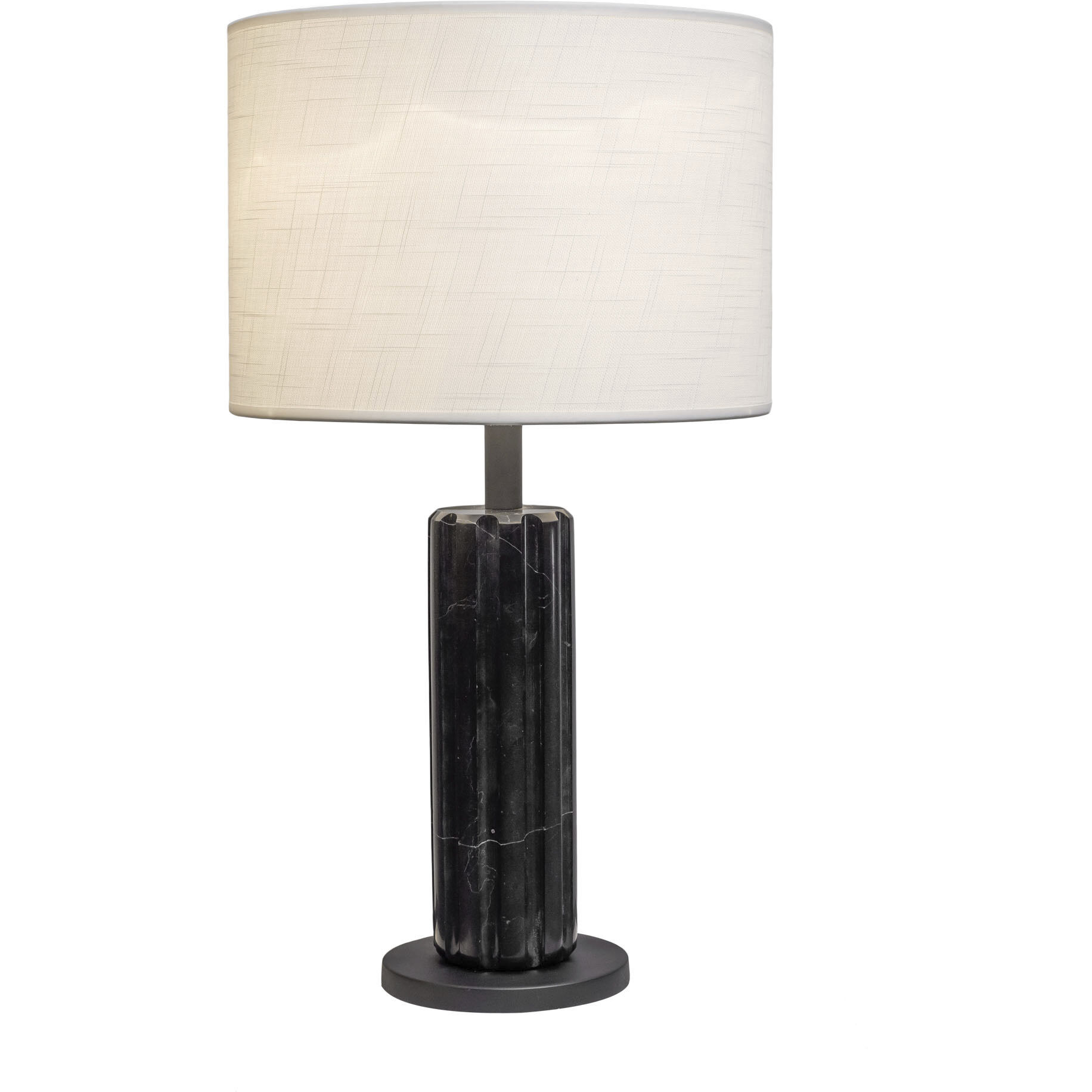 Sentu 25.25 inch 100 watt Matte Black and Black Marble Table Lamp Portable Light