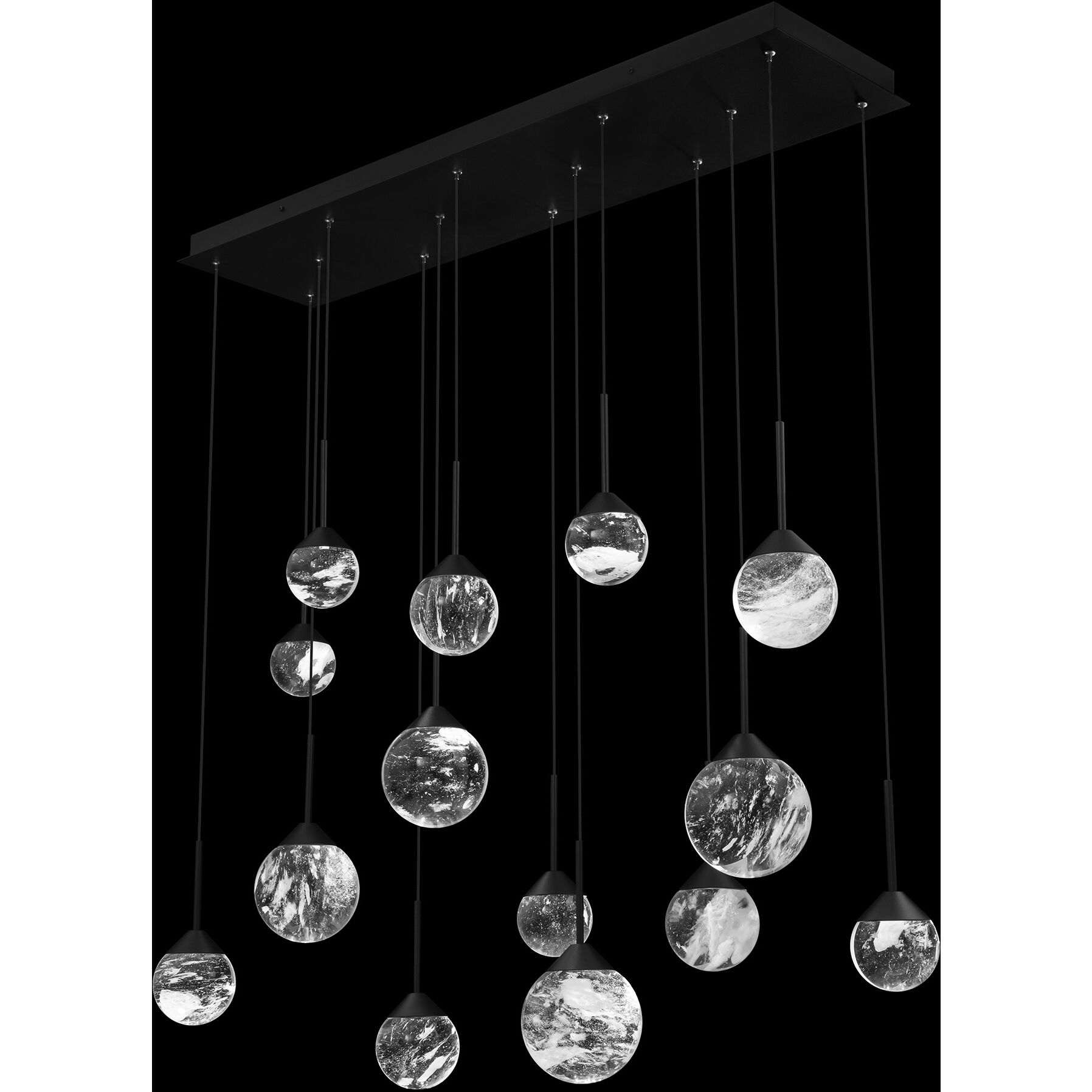 Beyond Quest LED 9.5 inch Black Multi-Light Pendant Ceiling Light, Linear Canopy