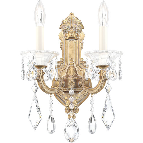 La Scala 2 Light 6.5 inch Parchment Gold Wall Sconce Wall Light in Parchment Gold Cast