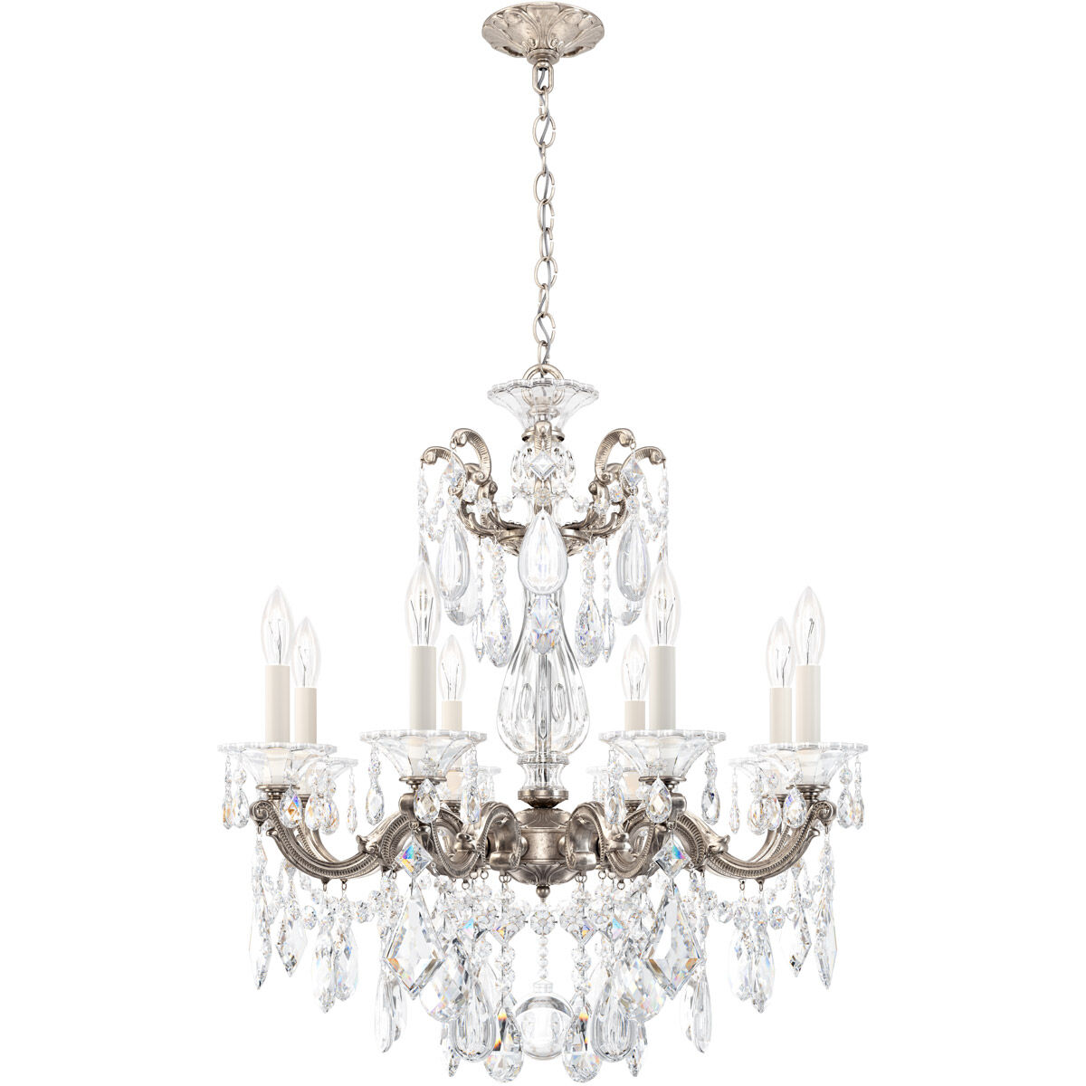 【12月スーパーSALE 15％OFF】 5073-48 Schonbek La Silver Antique inch 25 Light 8 Scala 彫刻・オブジェ