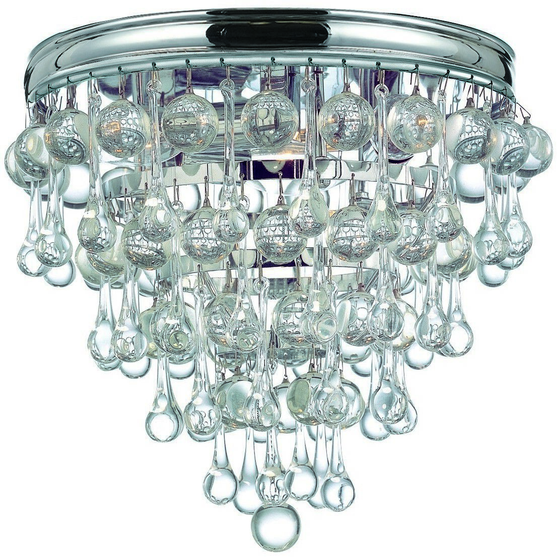 Calypso 3 Light 10.5 inch Polished Chrome Flush Ceiling Light