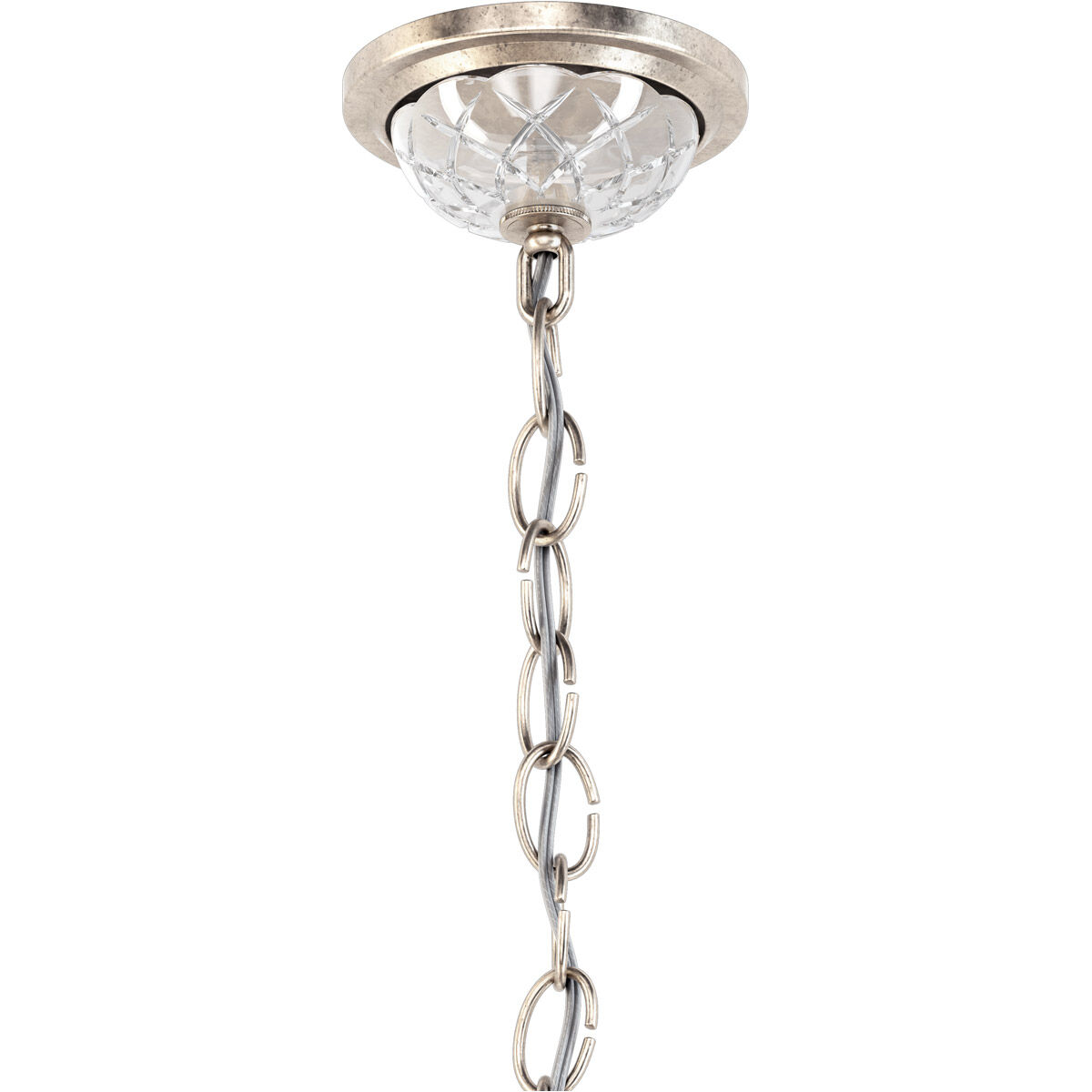 Century 8 Light 24 inch Antique Silver Chandelier Ceiling Light