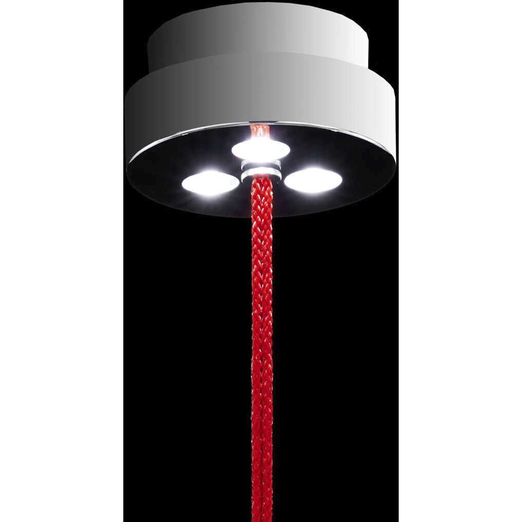 Forever Flora LED 4.25 inch Polished Chrome Pendant Ceiling Light in Red Rope, Red Rope