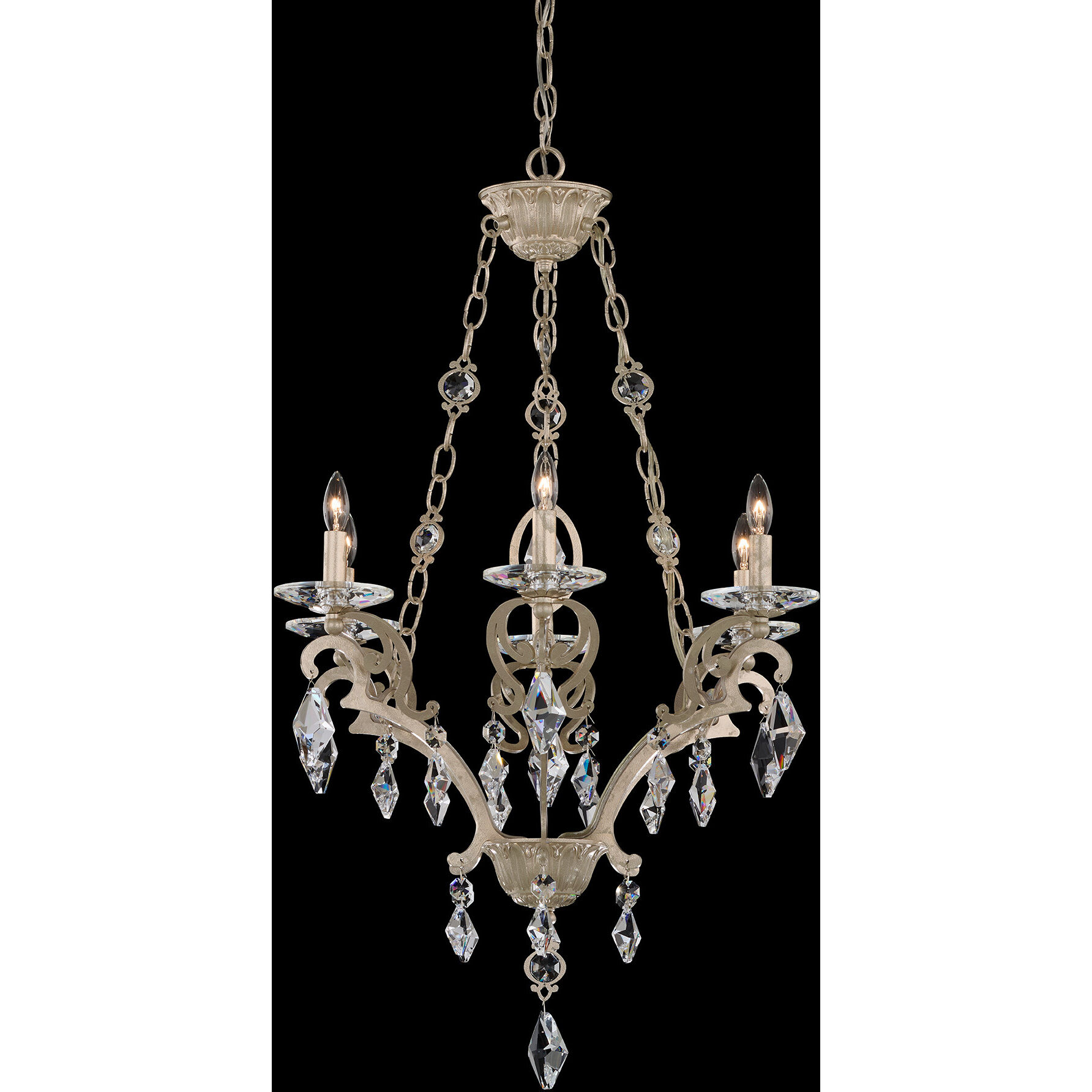 Signature Tamerlaine 6 Light 23 inch Ferro Black Chandelier Ceiling Light