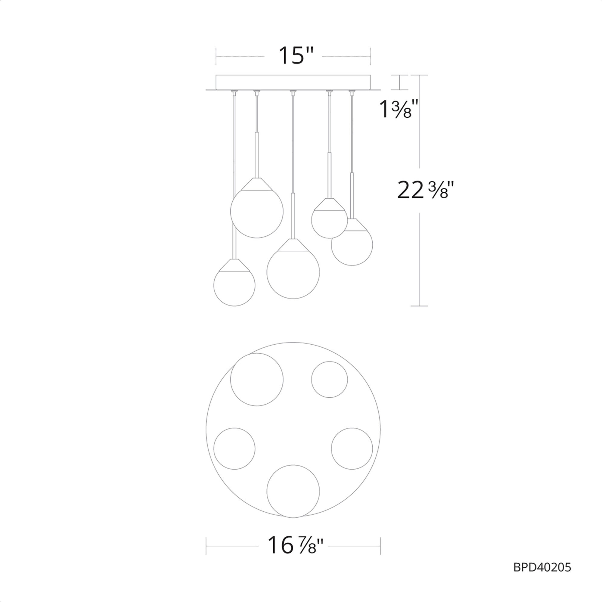 Quest LED 17 inch Aged Brass Multi-Light Pendant Ceiling Light, Beyond