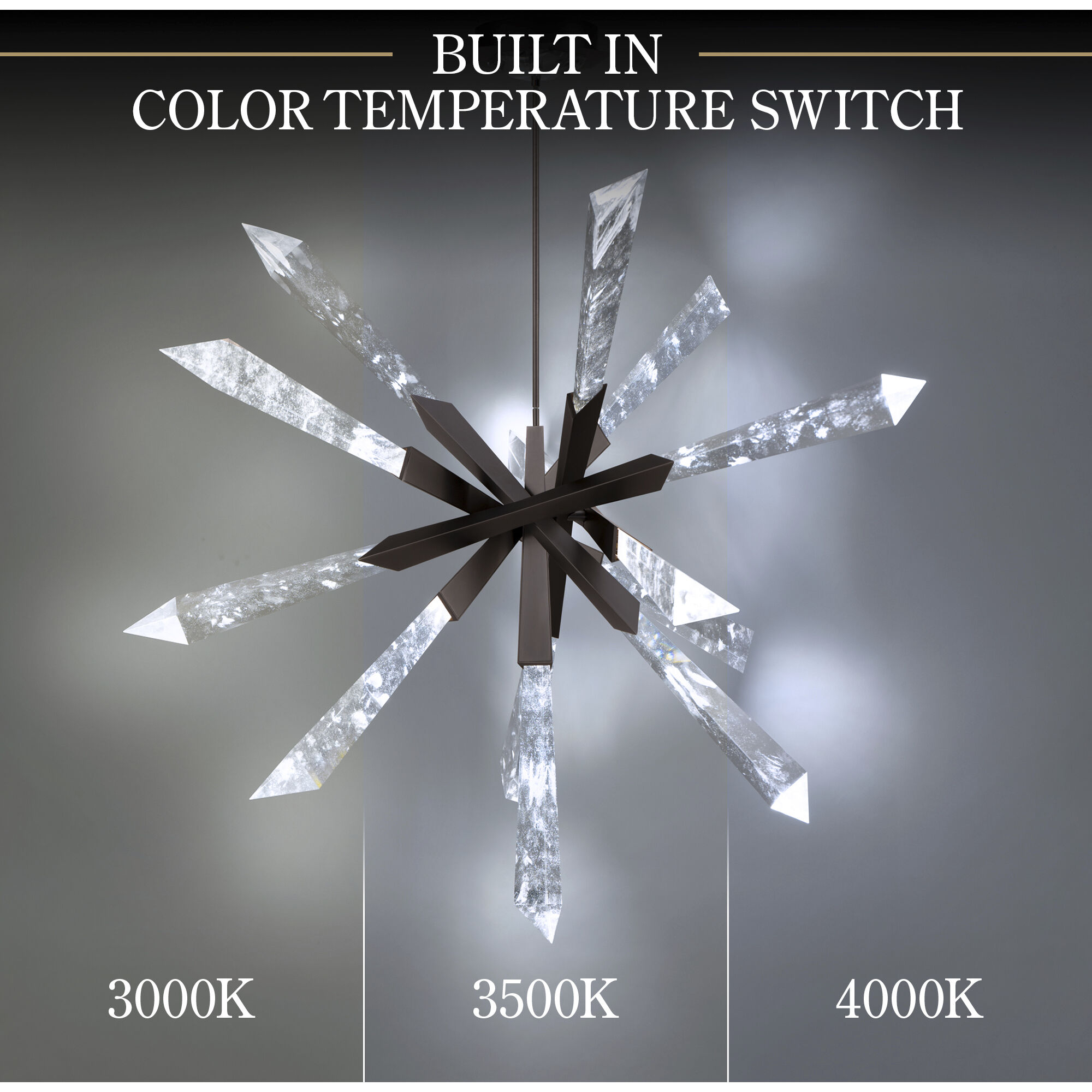 Beyond Solitude LED 48 inch Antique Nickel Chandelier Ceiling Light