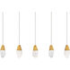 Beyond Martini LED 5.5 inch Aged Brass Multi-Light Pendant Ceiling Light in Optic, Linear Canopy
