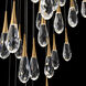 Beyond Hibiscus LED 36 inch Aged Brass Multi-Light Pendant Ceiling Light, Square Canopy