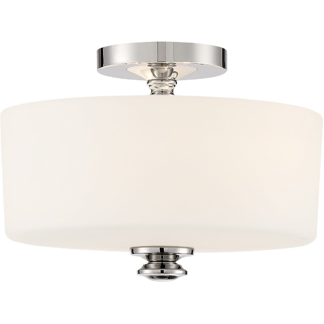 Travis 2 Light 12.5 inch Polished Nickel Semi Flush Ceiling Light
