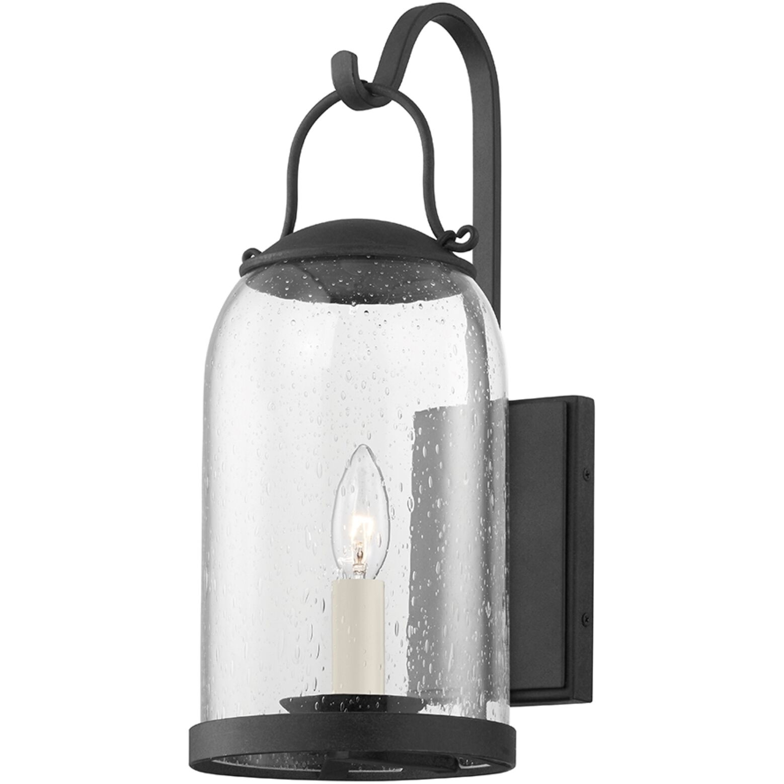 Napa County 1 Light 18 inch French Iron Outdoor Wall Sconce, Small