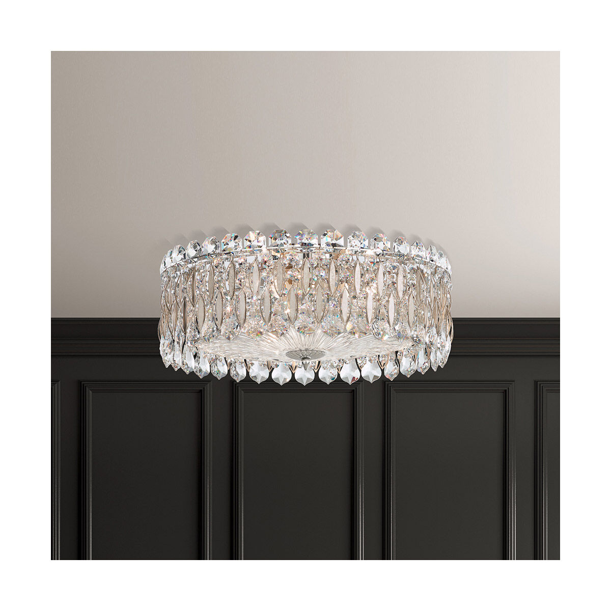 Sarella 3 Light 15.5 inch Antique Silver Flush Mount Ceiling Light in Heritage