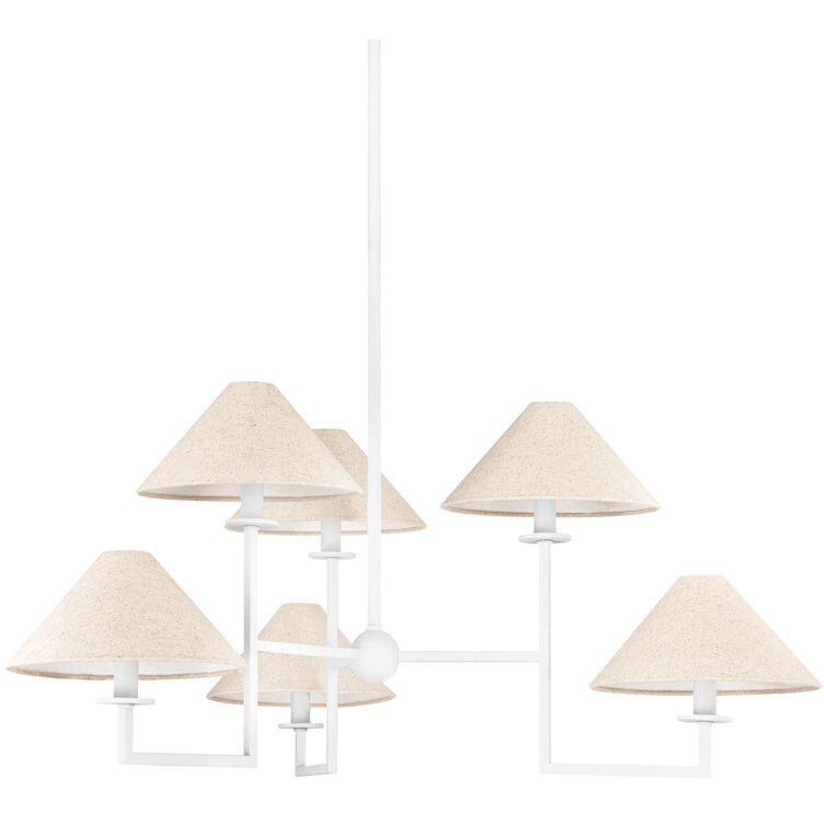 Gladwyne 6 Light 39.25 inch Textured White Chandelier Ceiling Light