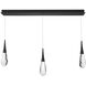 Beyond Hibiscus LED 5.5 inch Black Multi-Light Pendant Ceiling Light, Linear Canopy