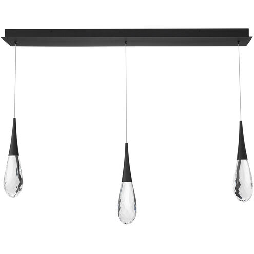 Beyond Hibiscus LED 5.5 inch Black Multi-Light Pendant Ceiling Light, Linear Canopy