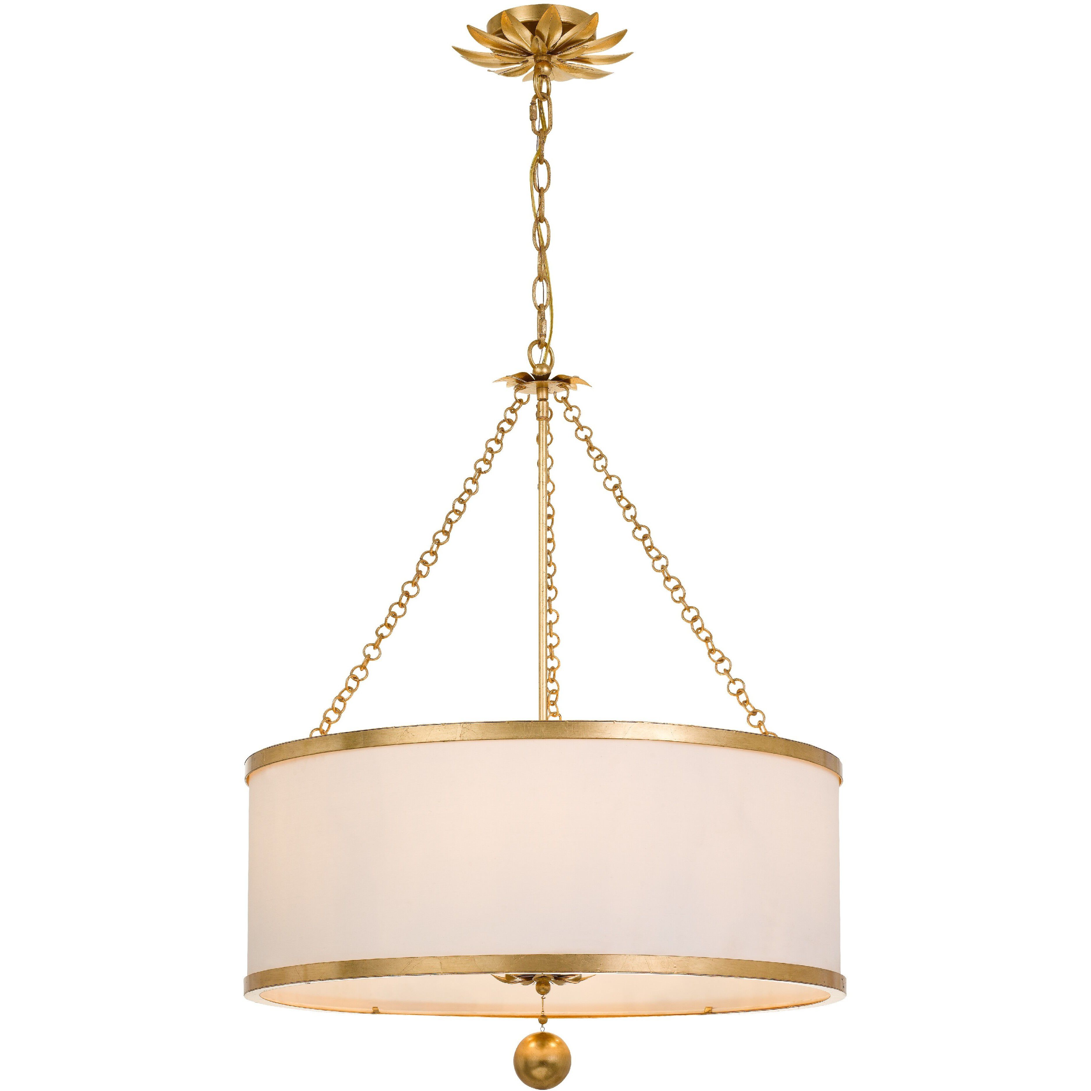 Broche 6 Light 24 inch Antique Gold Chandelier Ceiling Light