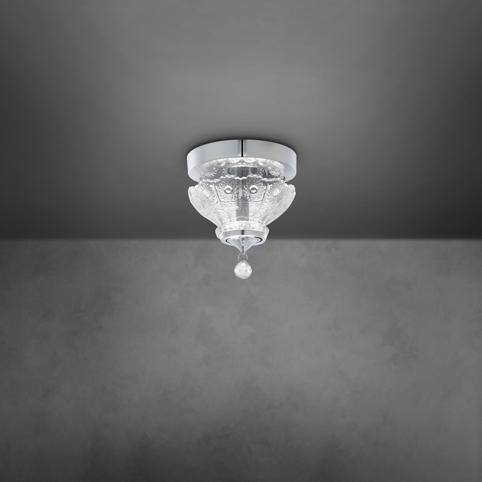 Sterling LED 5.1 inch Polished Chrome Semi-Flush Mount Ceiling Light, Schonbek Signature