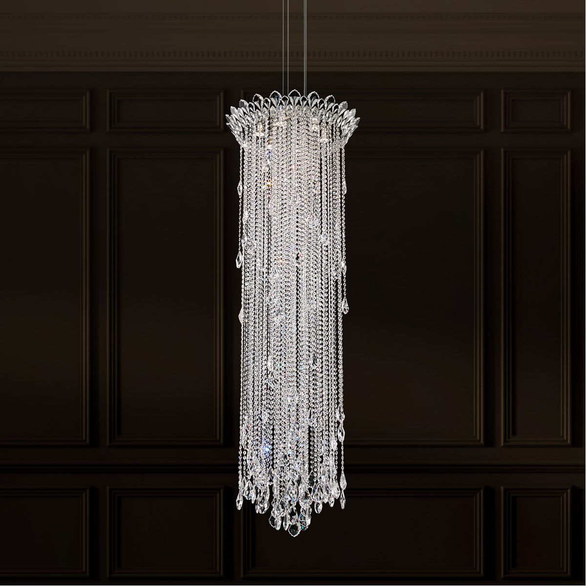 Trilliane Strands 6 Light 24 inch Polished Stainless Steel Pendant Ceiling Light