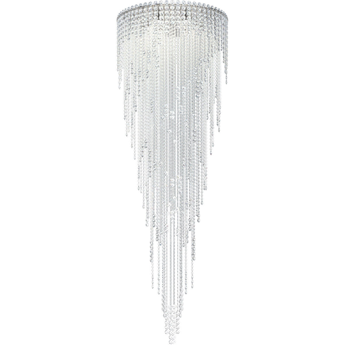 Chantant 6 Light Polished Stainless Steel Flush Mount Ceiling Light in Optic, Strand