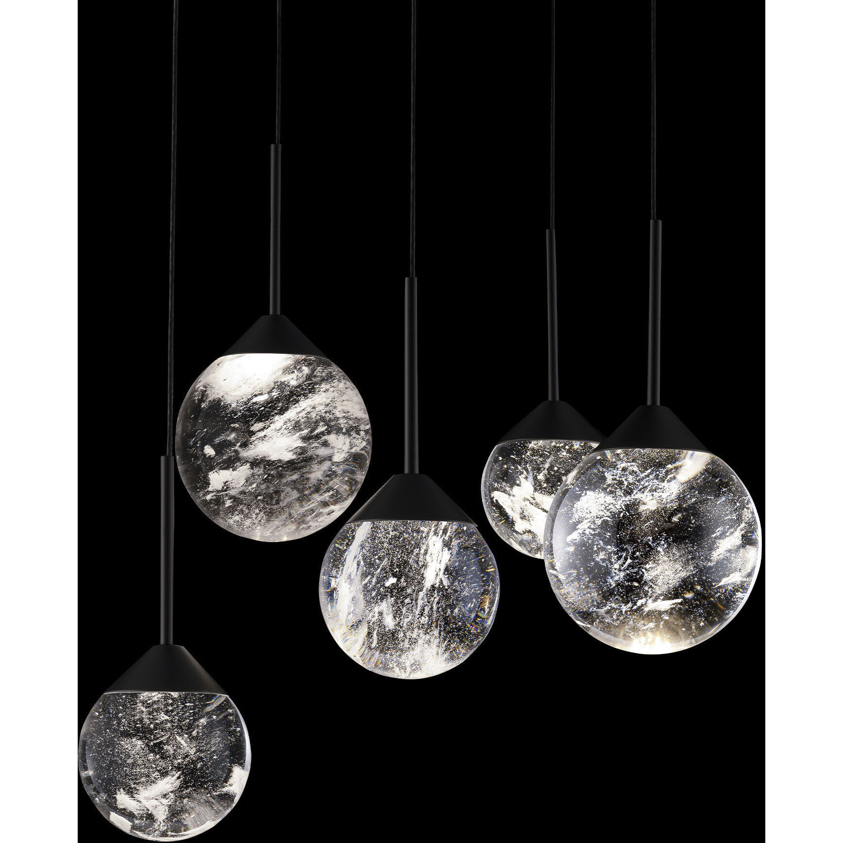 Quest LED 17 inch Black Multi-Light Pendant Ceiling Light, Beyond