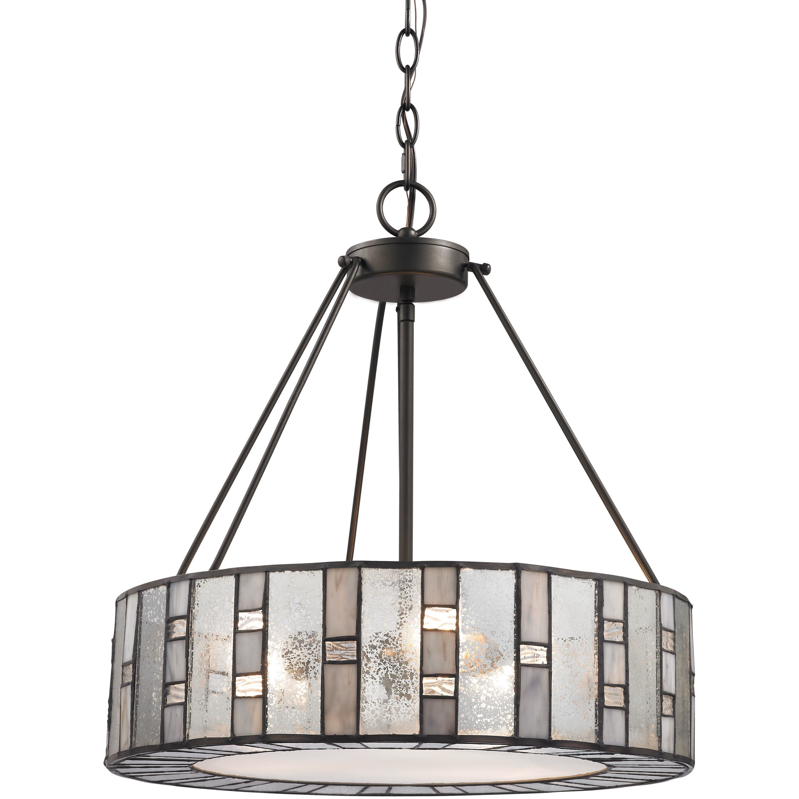 Ethan 3 Light 18 inch Tiffany Bronze Chandelier Ceiling Light