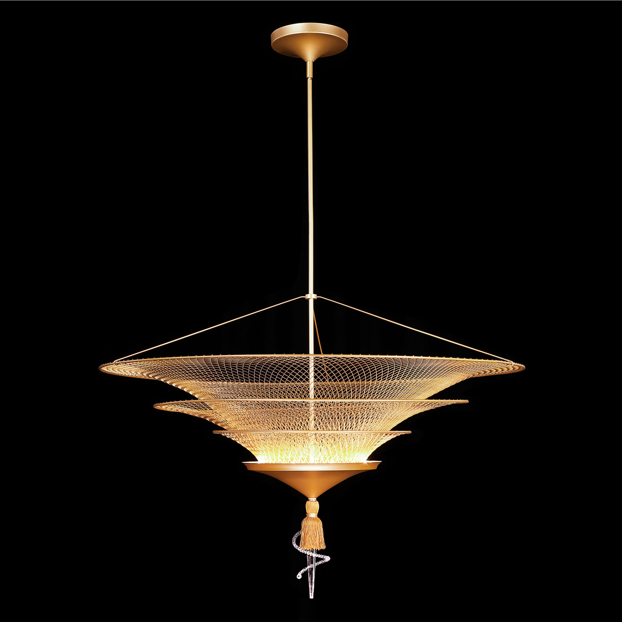 Veneto LED 34 inch Gold Pendant Ceiling Light, Schonbek Signature