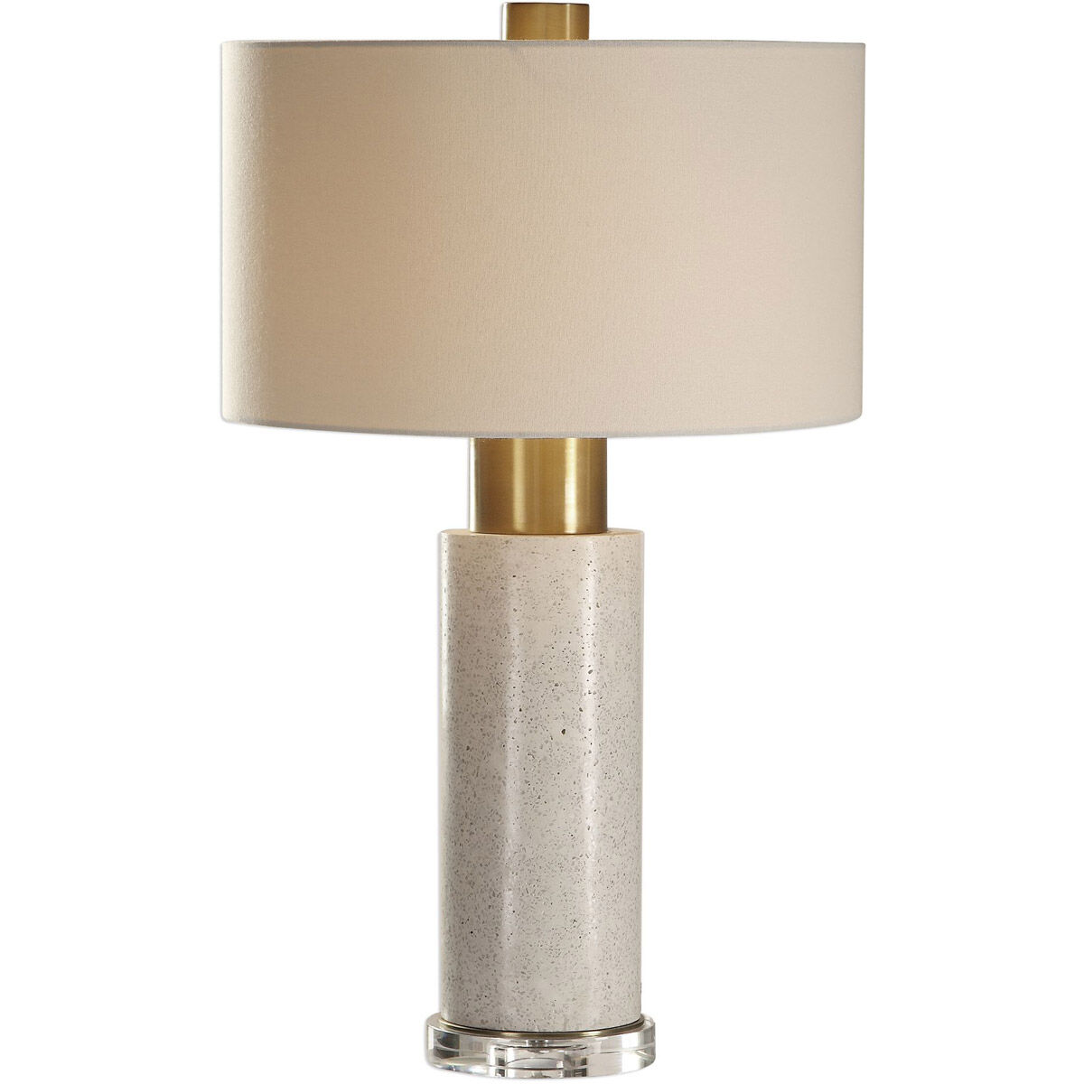 Vaeshon 29 inch 150 watt Bleached Washed Concrete and Brushed Brass Table Lamp Portable Light