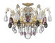 Renaissance Rock Crystal 6 Light 20 inch Heirloom Gold Semi-Flush Mount Ceiling Light in Rock Amethyst and Black Diamond