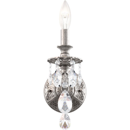 Milano 1 Light 7 inch Antique Silver Wall Sconce Wall Light in Heritage