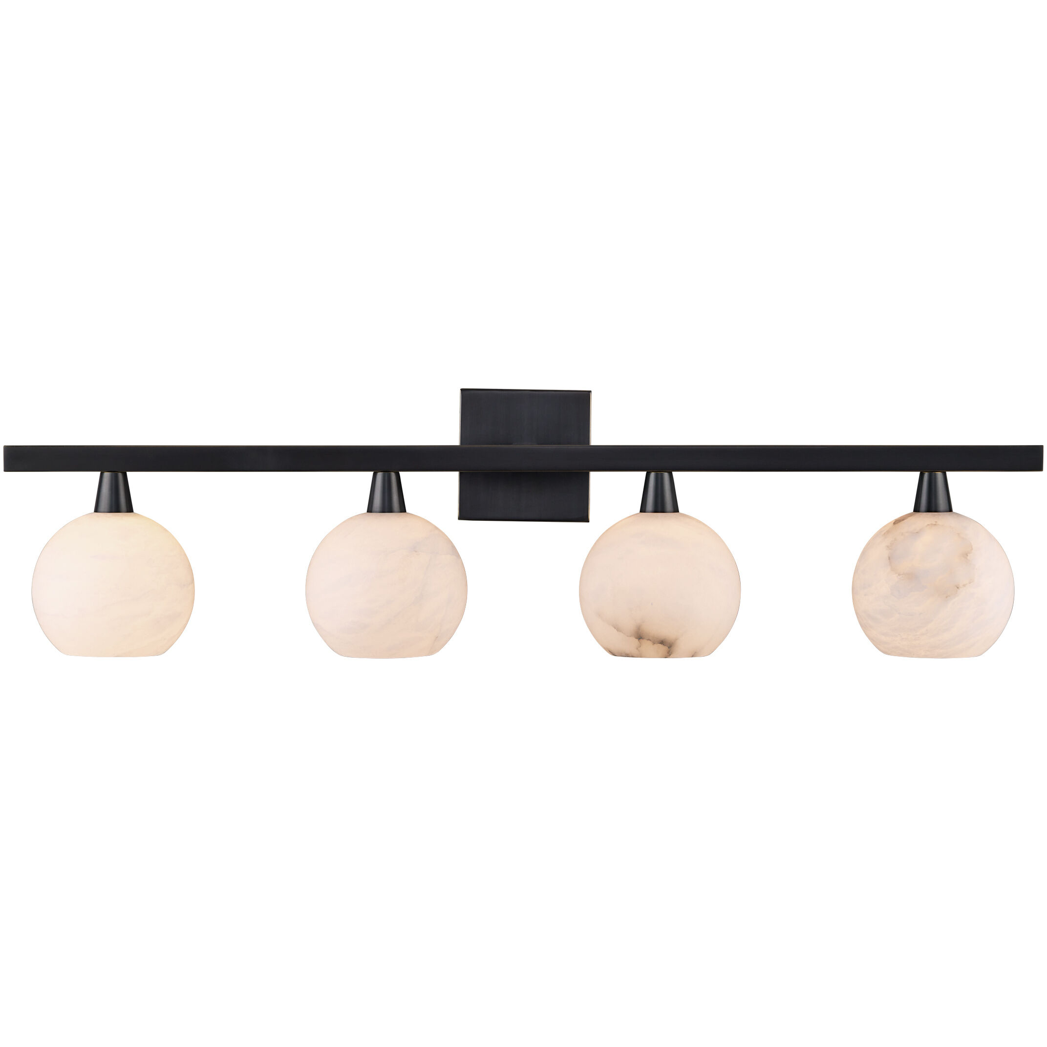 Bombelles 4 Light 38 inch Oil Rubbed Bronze/Natural Bath Bar Wall Light