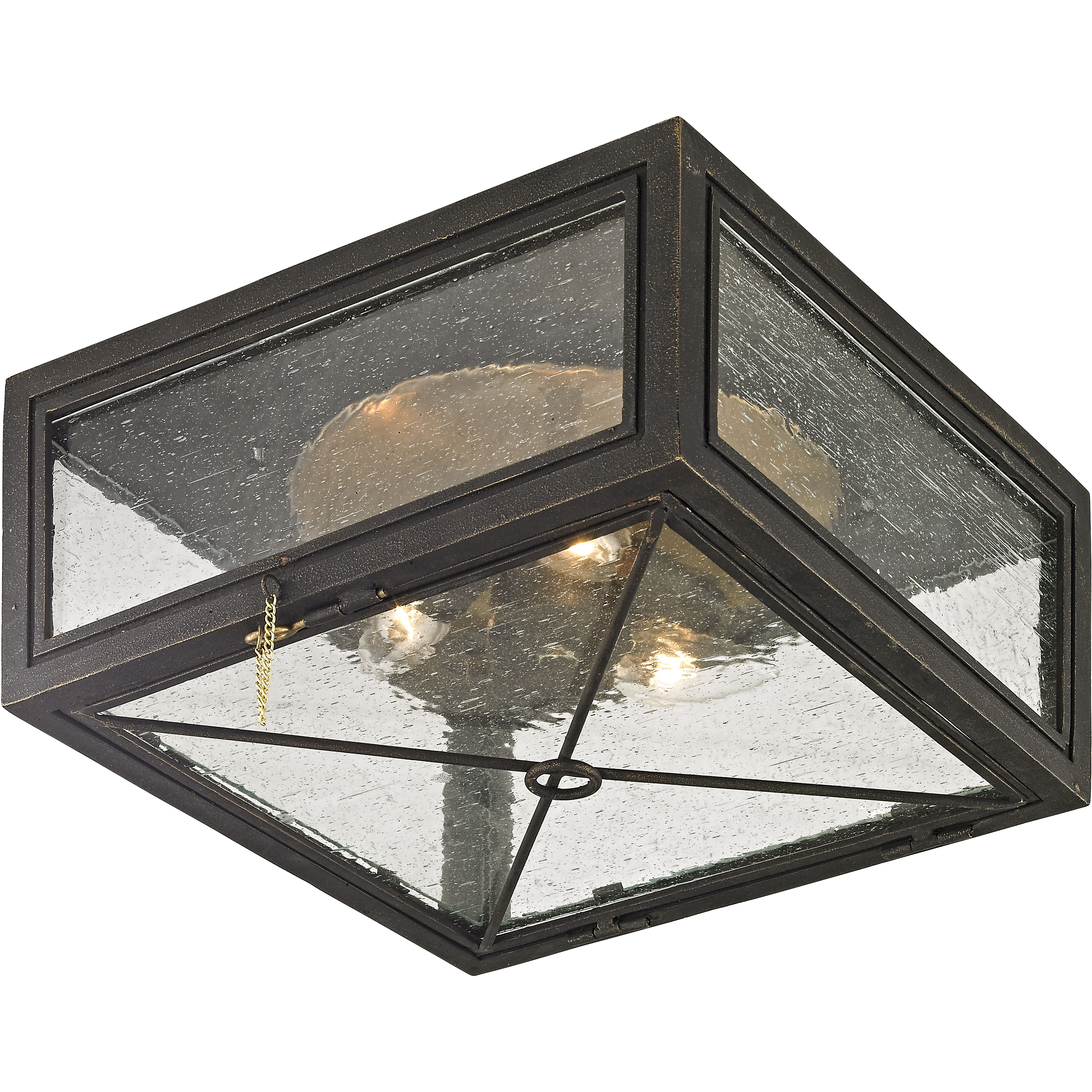 Randolph 3 Light 13 inch Vintage Bronze Outdoor Flush Mount