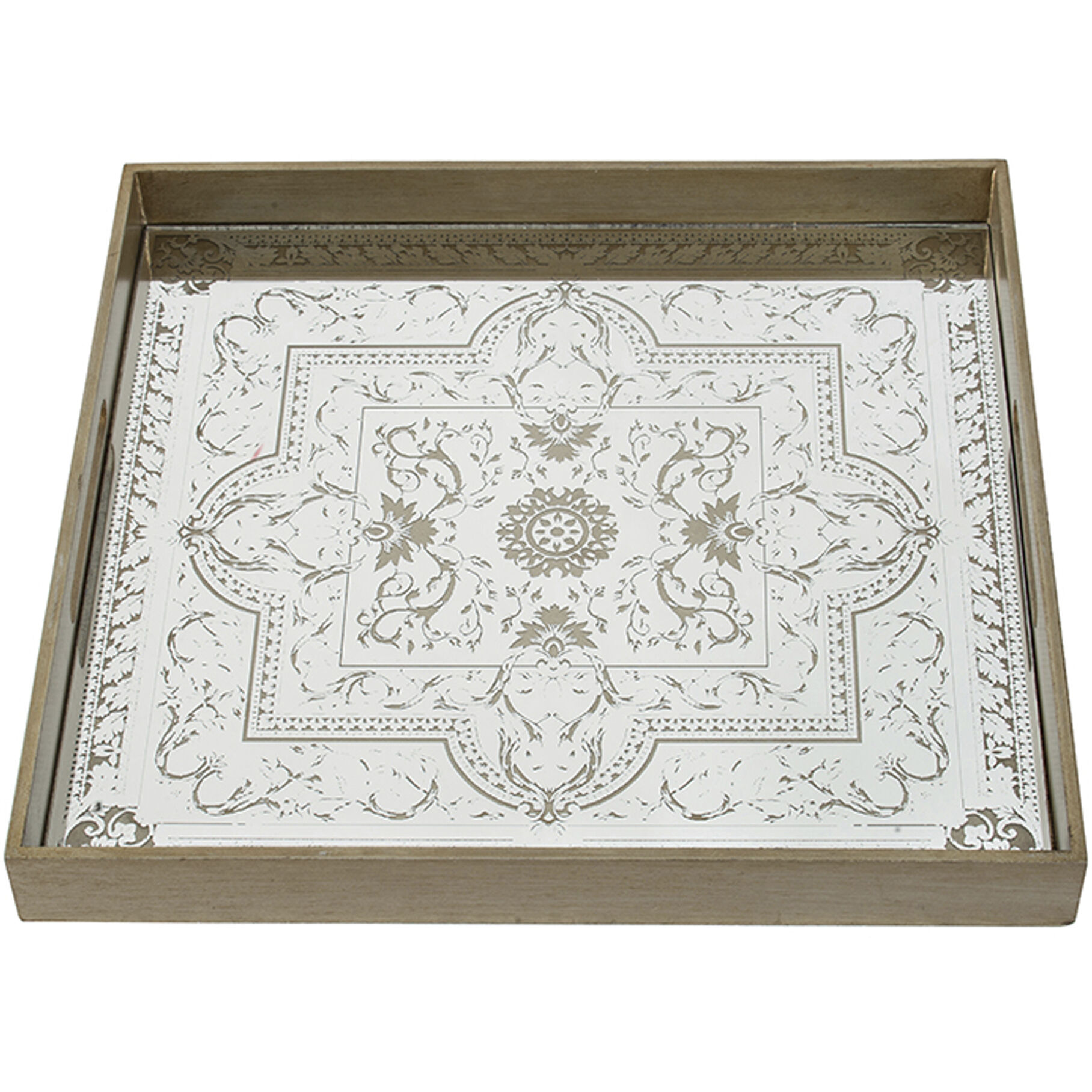 Floral Gold and Mirror Tray