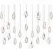 Beyond Martini LED 12 inch Polished Nickel Multi-Light Pendant Ceiling Light in Optic, Linear Canopy