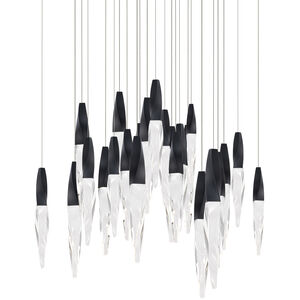 Beyond Kindjal LED 28 inch Black Multi-Light Pendant Ceiling Light, Square Canopy