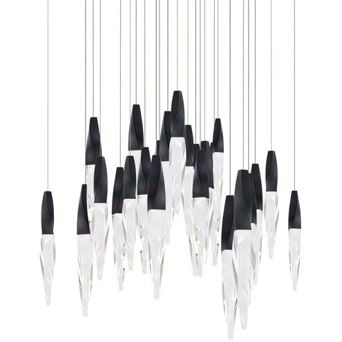 Beyond Kindjal LED 28 inch Black Multi-Light Pendant Ceiling Light, Square Canopy