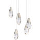 Beyond Martini LED 17 inch Polished Nickel Multi-Light Pendant Ceiling Light in Optic, Beyond