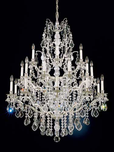 Bordeaux 25 Light Antique Silver Chandelier Ceiling Light in Heritage